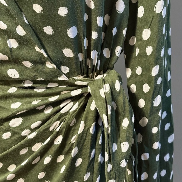 Velvet by Graham & Spencer Tie Front Wrap Polka Dot Long Sleeve Dress - Picture 4 of 14